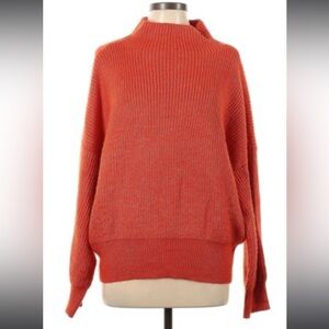Rachel Zoe Orange Mock Neck Sweater